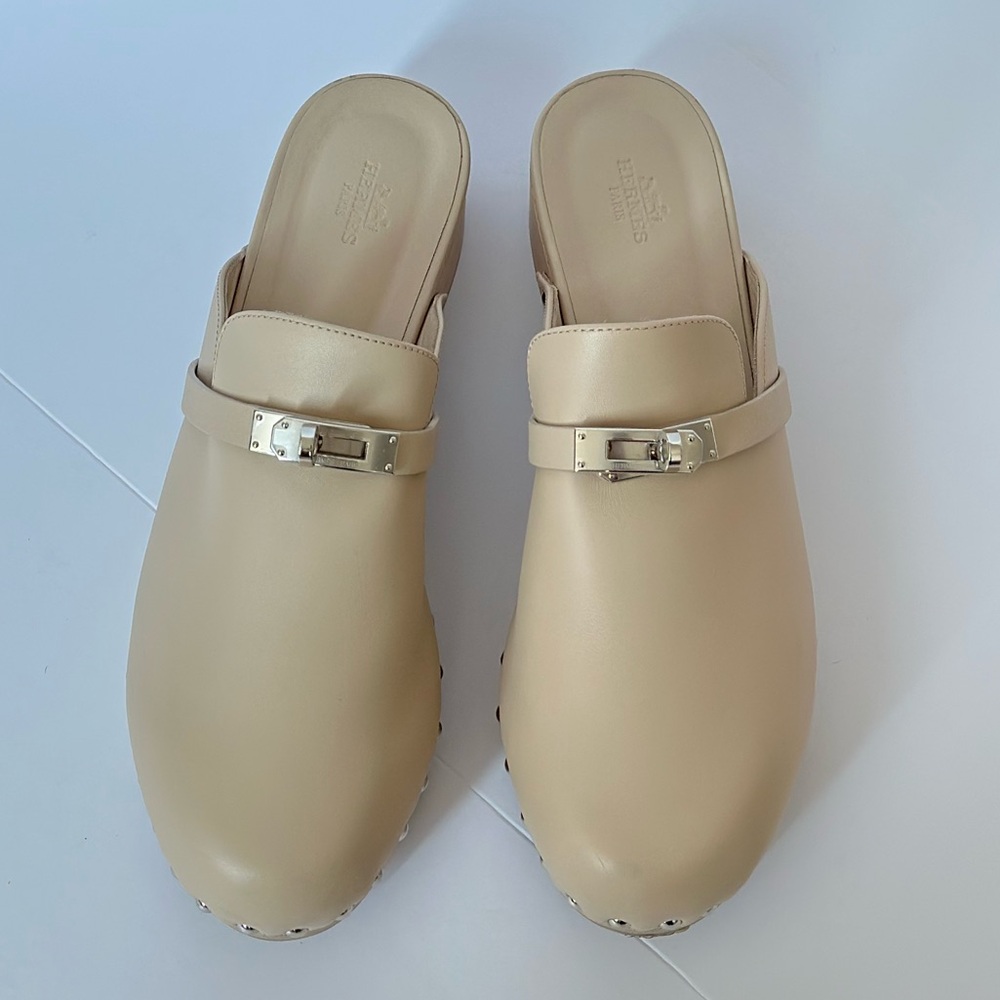 Hermes Calfskin Carlotta Mules